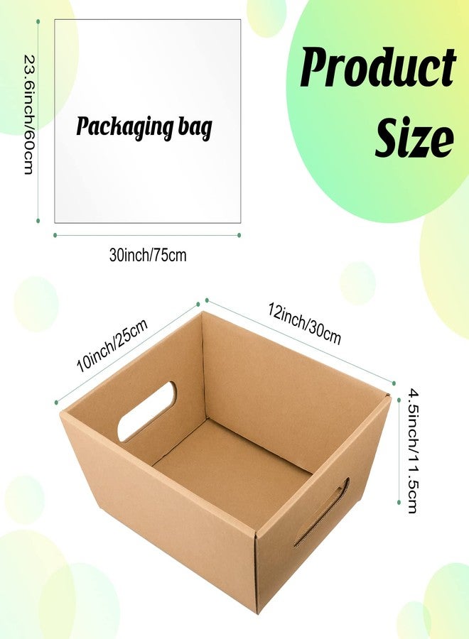 Eccliy 66 Pcs 12" x 10" Valentines Day Baskets Extra Large Baskets for Gifts Empty Set, 12 Cardboard Empty Gift Basket 24 Bags and 30 Bows for Birthday Thanksgiving Wedding Easter Holiday Party - Image 2